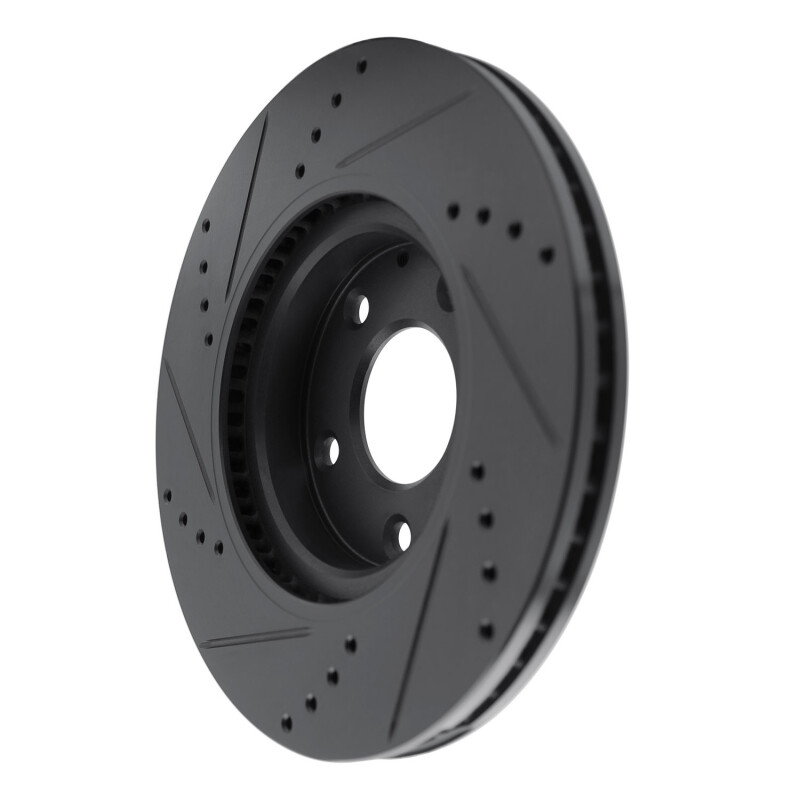 Mazda CX-30 Brake Rotor (1) - Front Right - R1 Concepts - Drilled & Slotted - Black - `19-`25